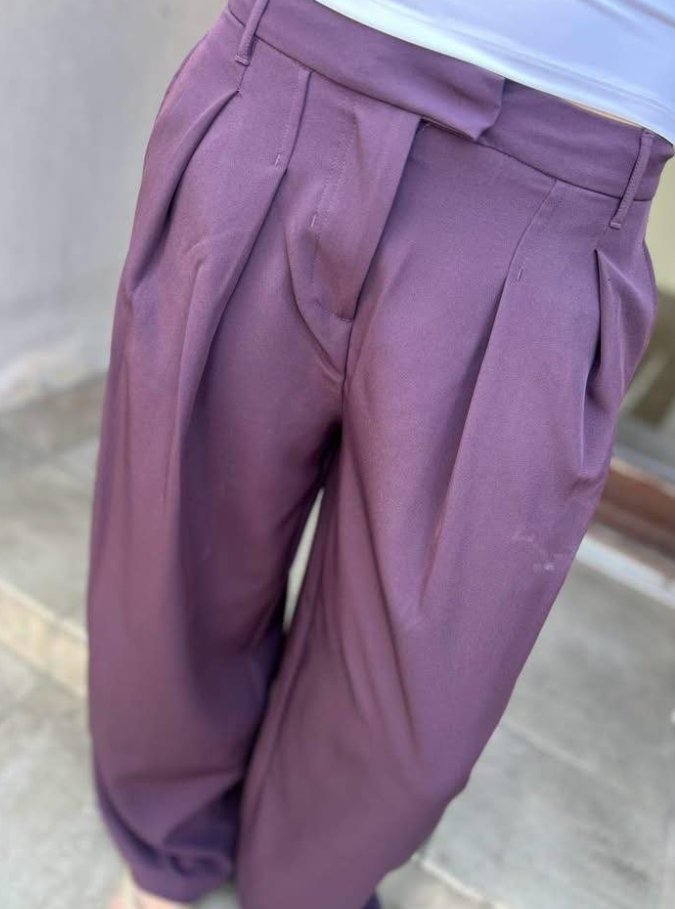PCOLIVIA Tailored Trousers - Plum Perfect